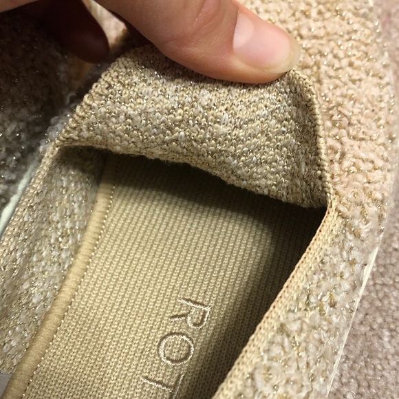 Rothy’s The Classic Slip-On Woven Sneaker in Honeybun Metallic Boucle Size 8 - Picture 10 of 10
